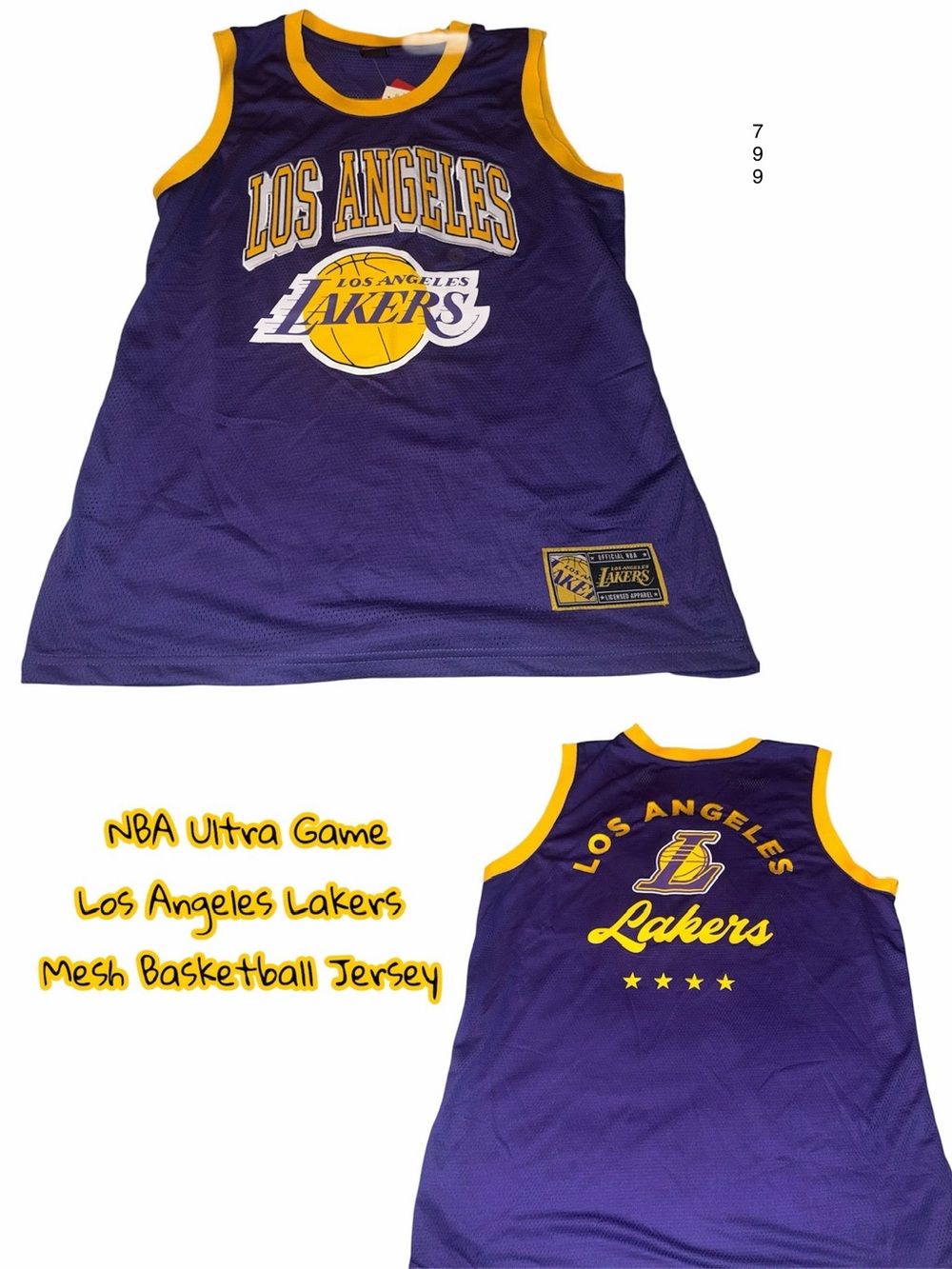 *new* NBA Ultra Game Los Angeles Lakers Mesh Basketball Jersey